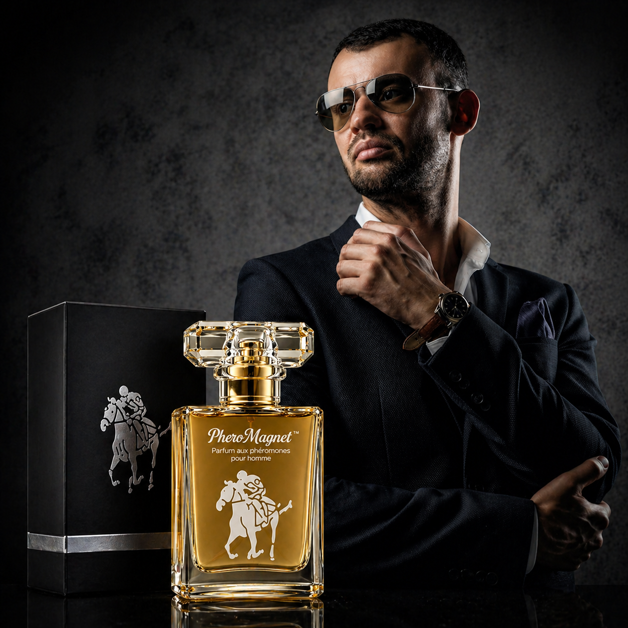 Homme confiant avec PheroMagnet
